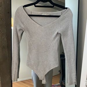 Abercrombie ribbed Knit bodysuit with detailing